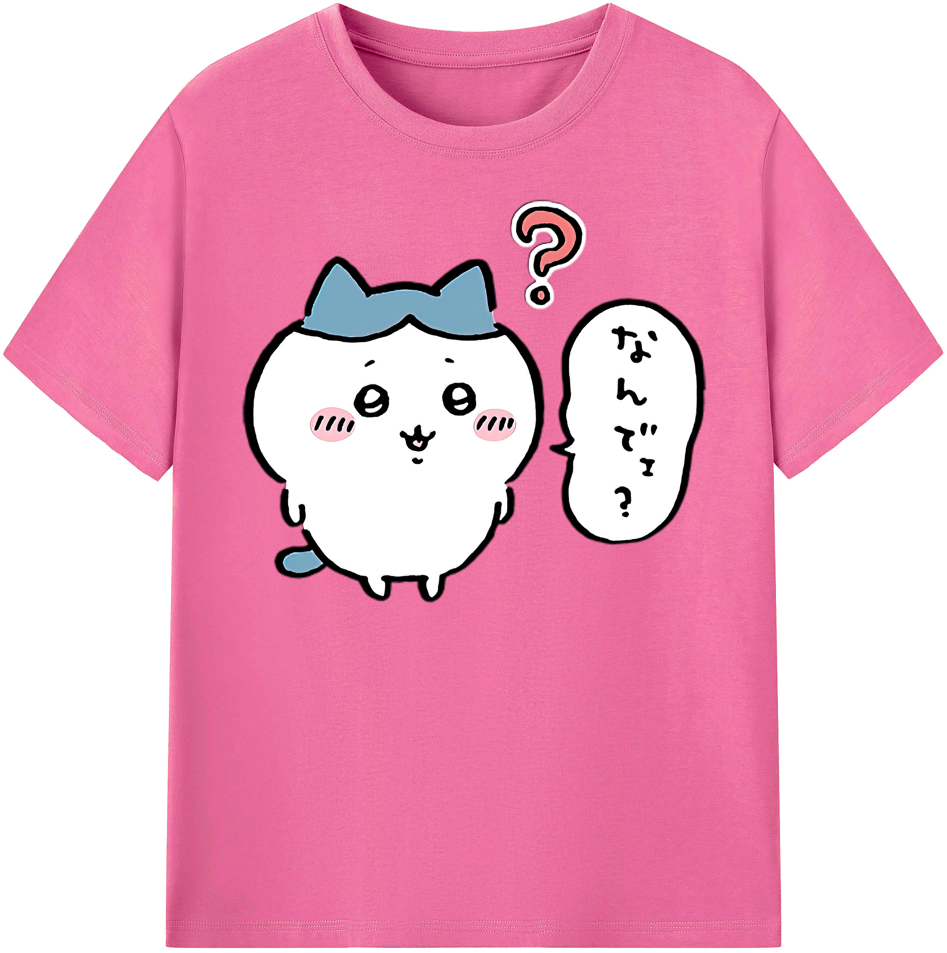 （画像用） ちいかわ ハチワレ Chii-kawa hachiware レディースカジュアルプリントTシャツ（綿100％）